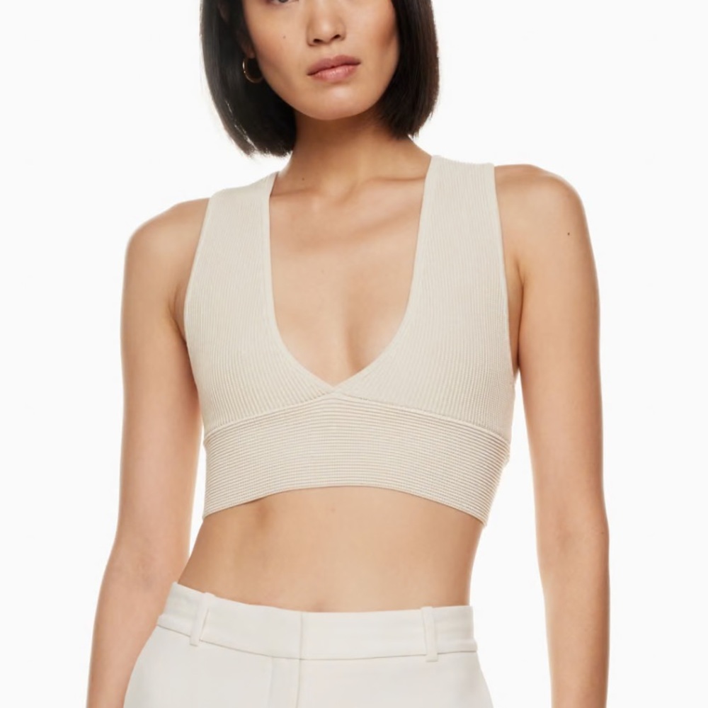 Aritzia Babaton Sculpt Knit Deep V Tank